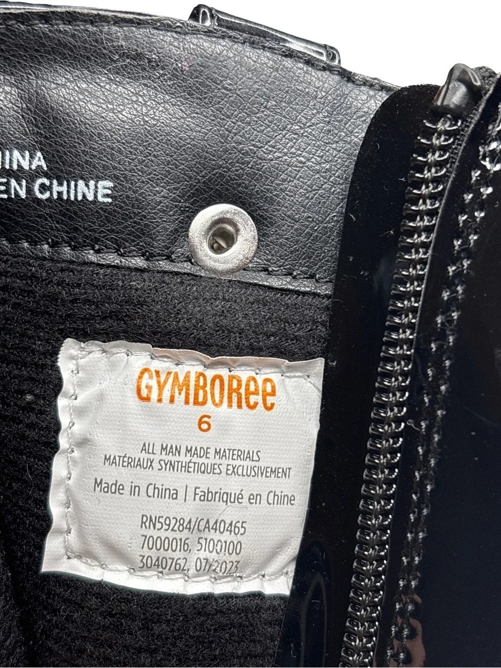 Gymboree Girls Black Patent Quilted Riding Boots Size 6